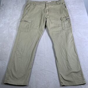 Wrangler‎ Cargo Pants Mens 42x32 Khaki Relaxed Fit Stretch Utility Workwear Y2K